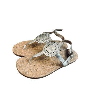 UGG Women's Silver Cork Sandals Adjustable Strap Casual Comfort.Size 9
